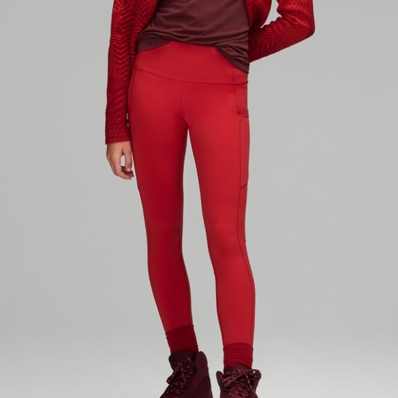 Lululemon x Team Canada Fast and Free Brushed Nulux HR Tight 28” Size 2 Sz 2 - Picture 2 of 6